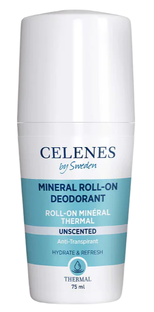 Celenes by Sweden Mineral Roll-On Deodorant Thermal Unscented 75ML 