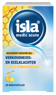 Isla Medic Acute Citrus Honing Keelpastilles 50ST 