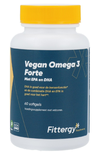 Fittergy Vegan Omega3 Forte EPA en DHA Softgels 60SG 