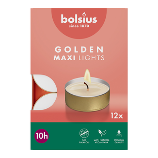 Bolsius Theelicht Golden Maxi Lights 12ST 