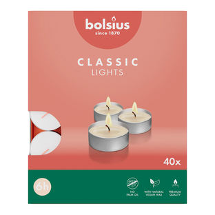 Bolsius Theelicht Classic Lights Wit 6 Uur 40ST 