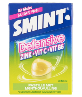 Smint Defensive Lemon Suikervrij Pastille 18ST 