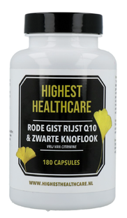 Highest Healthcare Rode Rijst Q10 & Zwarte Knoflook Capsules 180CP 