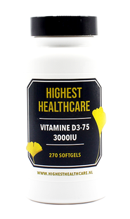 Highest Healthcare Vitamine D3-75 3000IU Softgels 270CP 