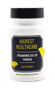 Highest Healthcare Vitamine D3-25 1000IU Softgels 90CP 