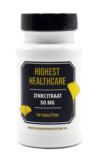 Highest Healthcare Zinkcitraat 50mg Tabletten 90TB 