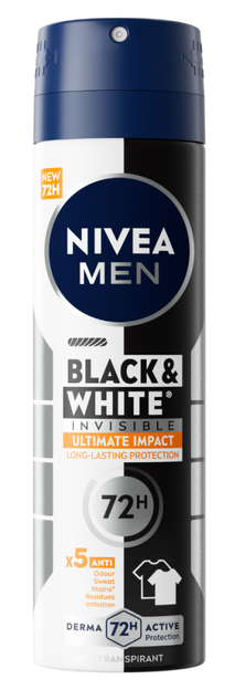 Nivea Men Black White Invisible Ultimate Impact Deodorant Spray 150ml