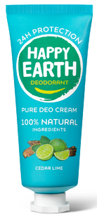 Happy Earth 100% Natural Deo Cream Cedar Lime 40ML 