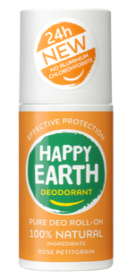 Happy Earth 100% Natural Deo Roll-On Rose Petitgrain 75ML 