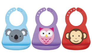 Nuby 3D Silicone Slabbetje met Dierendesigns 1ST 