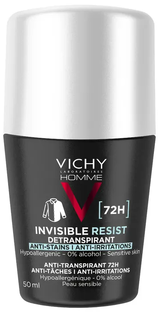 Vichy Homme 72H Invisible Resist Detranspirant 0% Alcohol 50ML