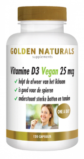 Golden Naturals Vitamine D3 Vegan 25mcg Capsules 120SG 