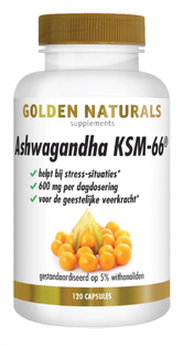 Golden Naturals Ashwagandha KSM-66 Capsules 120VCP