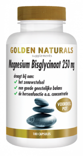 Golden Naturals Magnesium Bisglynaat 250mg Capsules 180VCP