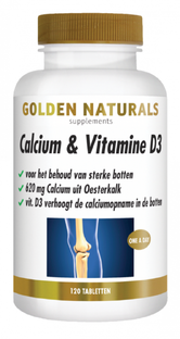 Golden Naturals Calcium & Vitamine D3 Tabletten 120TB 