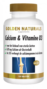 Golden Naturals Calcium & Vitamine D3 Tabletten 120TB
