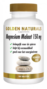 Golden Naturals Magnesium Malaat 150mg Tabletten 180TB 