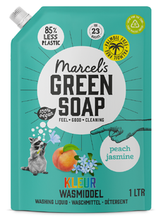 Marcels Green Soap Perzik Jasmijn Kleur Wasmiddel Navulling 1LT 