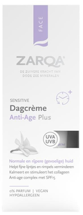 Zarqa Sensitive Dagcrème Anti-Age Plus 0% Parfum SPF15 50ML 