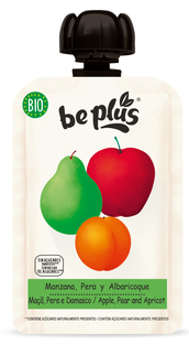 Be Plus Knijpfruit  Apple Pear & Apricot 100GR 