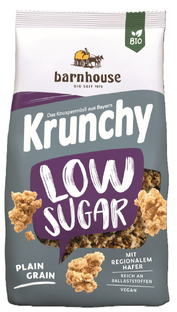 Barnhouse Krunchy Low Sugar Plain Grain Biologische Muesli 375GR 