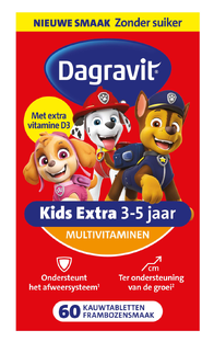 Dagravit Kids Extra 3-5 jaar Multivitaminen Kauwtabletten 60ST 