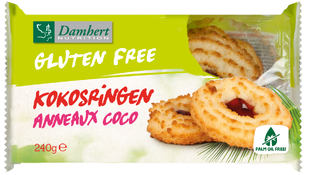 Damhert Gluten Free Kokosringen Fruitvulling 240GR 