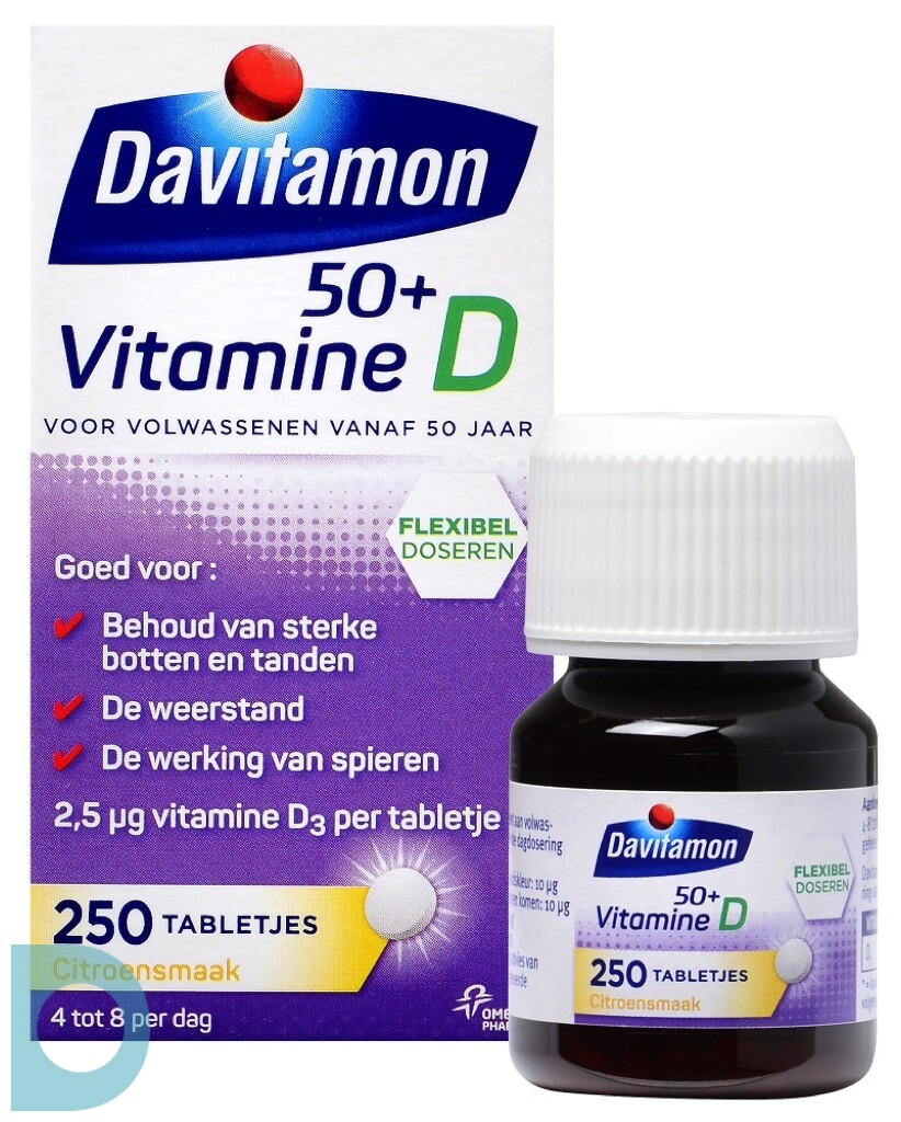 toetje wandelen Latijns Davitamon vitamine D 50+ tabletten bij De Online Drogist.