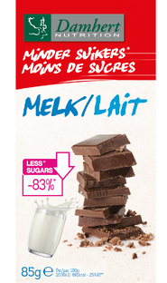 Damhert Minder Suikers Chocoladetablet Melk 85GR 