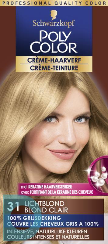 Commissie Heel boos Giftig Poly Color Crème Haarverf 31 Lichtblond 90ml