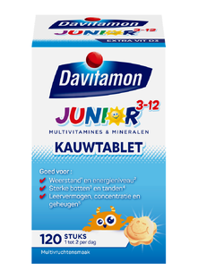 Davitamon Junior 3+ Kauwtablet Vitamines Multivrucht 120KTB 