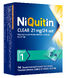 Niquitin Clear Pleisters 21mg Stap 1 14ST verpakking diagonaal