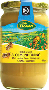 De Traay Bloemenhoning Crème EKO 900GR 