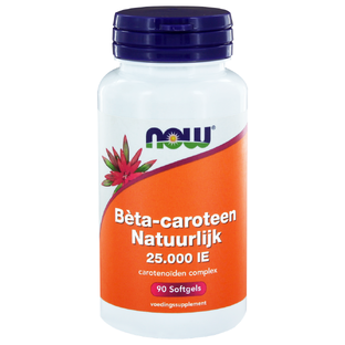 NOW Bèta-caroteen Natuurlijk 25.000 IE Softgels 90ST 