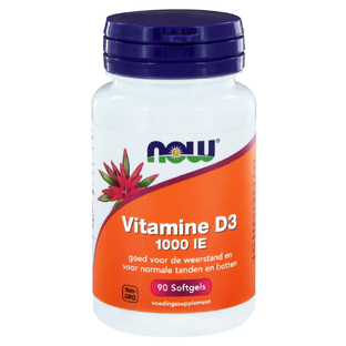 NOW Vitamine D3 1000IE Softgels 90ST 