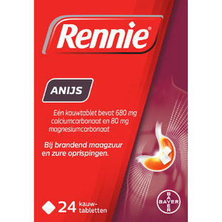 Rennie Anijs kauwtabletten bij brandend maagzuur 24TB 