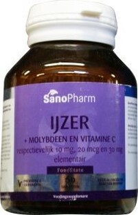 Sanopharm IJzer 10mg Molybdeen Tabletten 60TB 