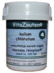 Vita Reform Van der Snoek Vitazouten Nr. 4 Kalium Chloratum Muriaticum 120TB 