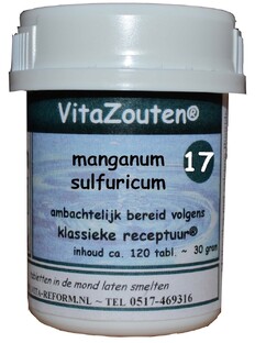 Vita Reform Van der Snoek Vitazouten Nr. 17 Manganum Sulfuricum 120TB 