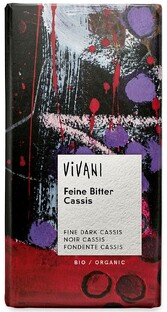 Vivani Chocoladereep Puur met Cassis 100GR 