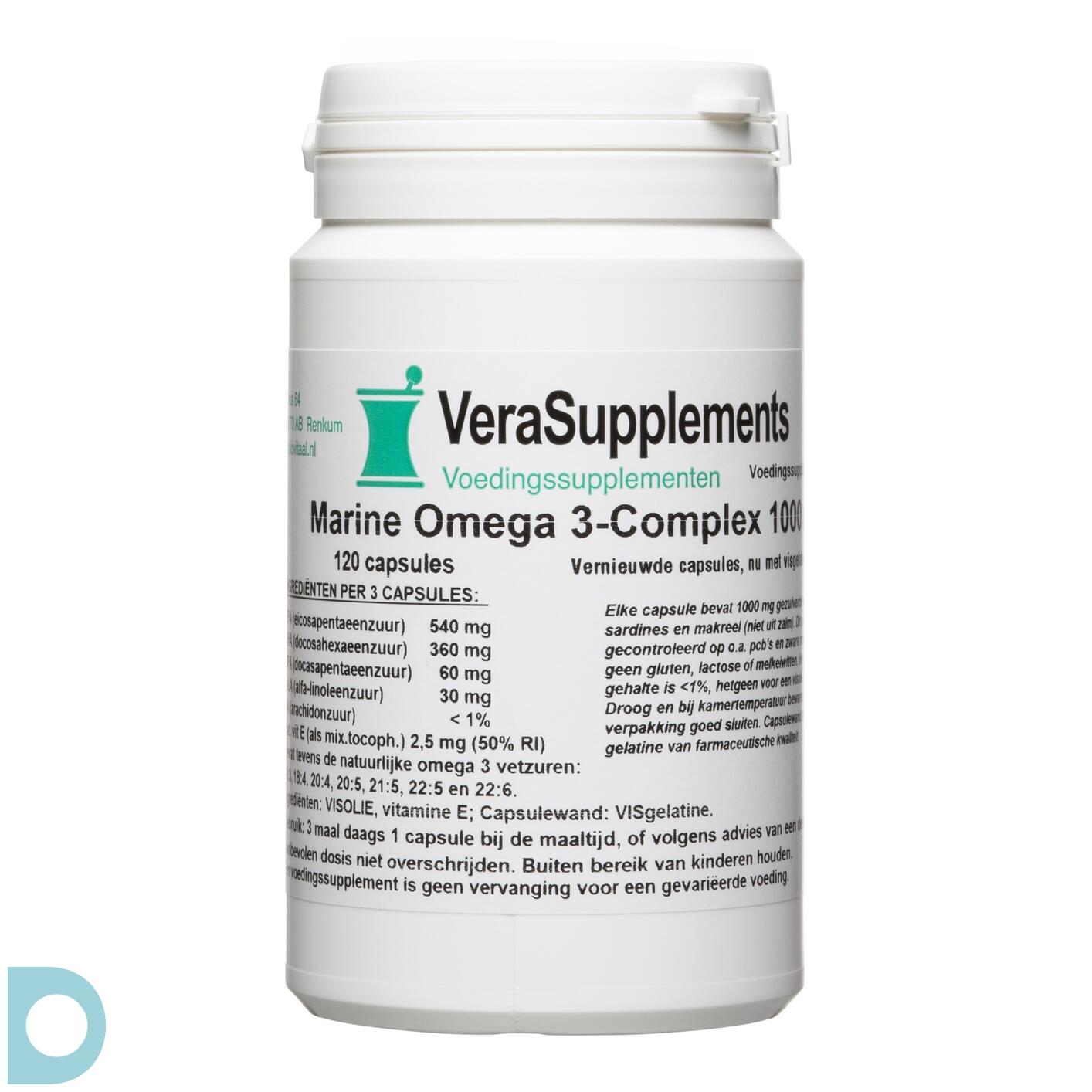 analyseren contant geld mineraal VeraSupplements Marine Omega 3 Complex 1000 mg
