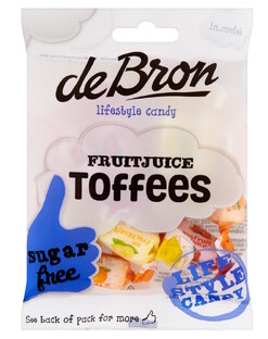 de Bron Fruitjuice Toffees Suikervrij 90GR 