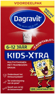 Dagravit Kids-Xtra Multivitaminen Kauwtabletten Frambozen 120TB 