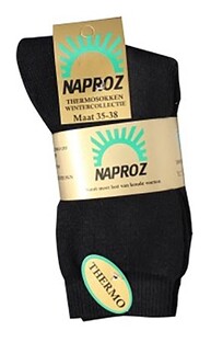 Naproz Thermo Sokken Zwart Maat 35-38 3 Paar 3PR 