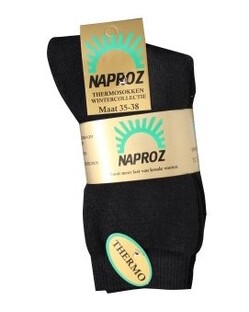 Naproz Thermo Sokken Zwart Maat 43-46 3 Paar 3PR 