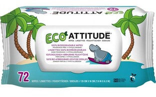 Attitude Eco 100% Biodegradable Wipes 72ST 