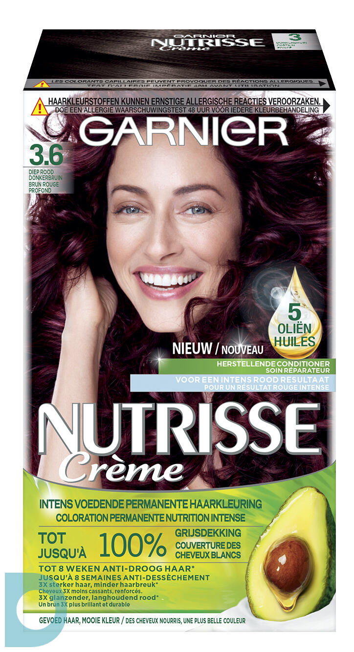Garnier Nutrisse Crème Permanente Haarverf 3.6 Donkerbruin