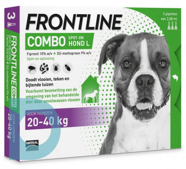 viel Persoon belast met sportgame elke keer Frontline Combo Hond L 3ST | voordelig online kopen | De Online Drogist