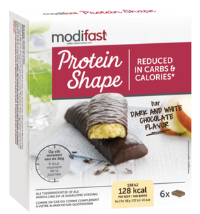 Modifast Protein Shape Snackreep Pure & Witte Chocolade 6ST 