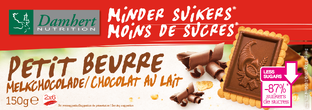 Damhert minder suikers Petit Beurre melkchocolade 125GR